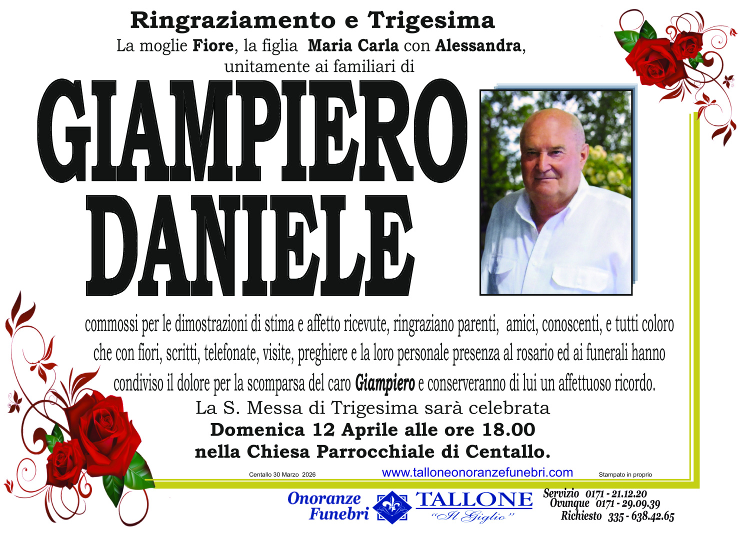 <br />
<b>Warning</b>:  Undefined variable $info in <b>/home/tallone/public_html/ringraziamenti.php</b> on line <b>68</b><br />
Giampiero Daniele